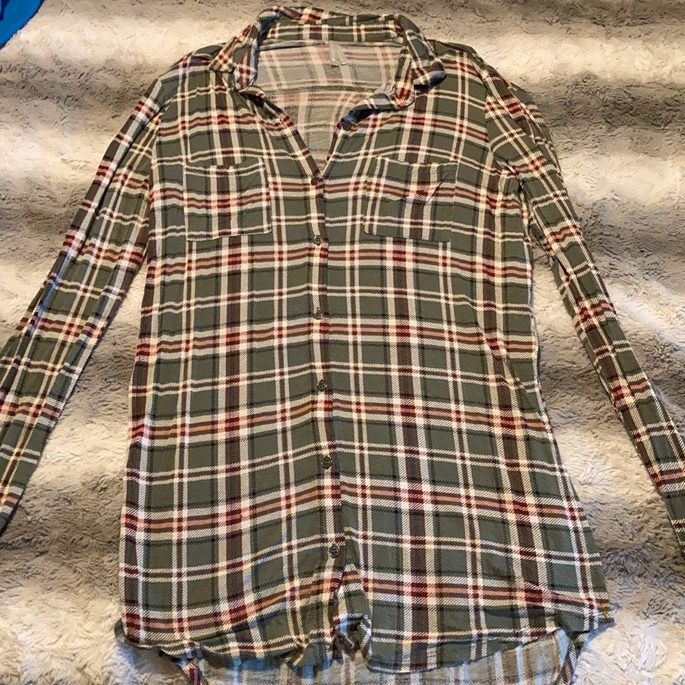 Green plaid shirt